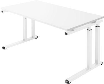 Schäfer Shop Select Schreibtisch SET UP, C-Fußgestell, 1600x800, weiß/weiß
