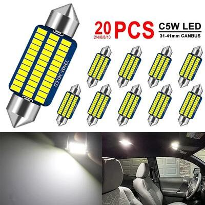Inspired Living Premium Canbus LED Festoon Bulbs 12V Ultra Bright C5W Interior & License Plate Light Upgrade 36mm 8pcs