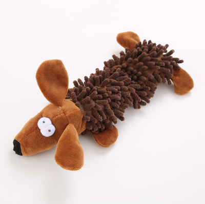 Discount Dollar Deals Soft Plush Squeaky Dog Toy For Small Dogs Durable Puppy Chew Toy brown Dog