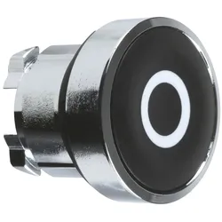 Schneider Electric ZB4BA232 Drucktaster, Frontelement, Harmony XB4, Metall, 22mm, schwarz, beschriftet O, tastend