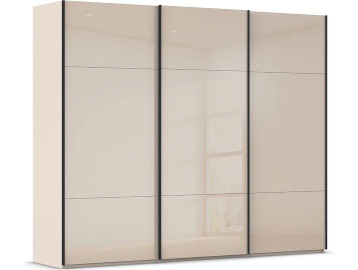 Schwebetürenschrank, Holzwerkstoff, Beige, 271×223×68 cm, 6 Böden & 3 Kleiderstangen, Modern, Rauch