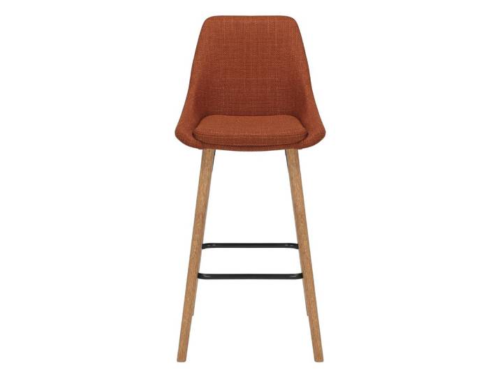 Chaise snack en tissu cognac pied chêne