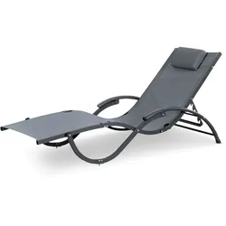 Leco Sonnenliege - 178x64x43cm - anthrazit -