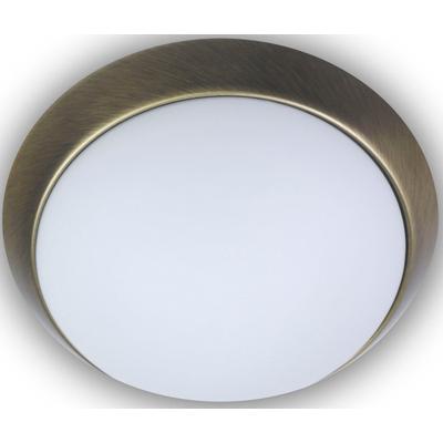 NIERMANN Deckenleuchte "Opal matt, Dekorring Altmessing, LED", gold (altmessing), 1, Ø 35cm, 1 Stk., Leuchten, Deckenleuchte