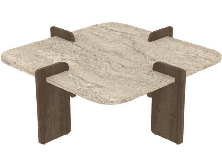 CALICOSY - Table basse carrée aux bords arrondis L90 cm LUMA
