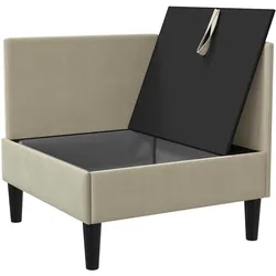 vidaXL, Sofa + Bettsofa, Ecksofa mit Stauraum Sand Samt (Ecksofa)