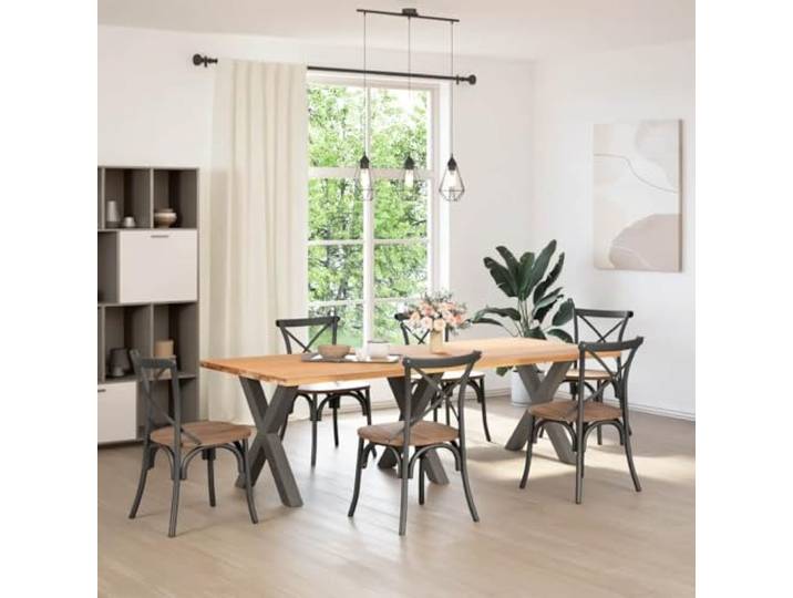 KTHLBRH Stahl Tischbeine X-Form 3 STK Anthrazit 70x72-73 cm Pulverbeschichtet, verstellbare Nivellierfüße, vorgebohrte Löcher, inkl Schrauben