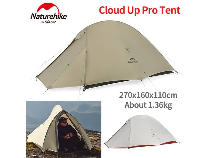 Naturehike Cloud Up Pro Camping Tent ultralright 2 People 3 Season Tent 20D net Portable Outdoor Travel Hiking Tent With Mat