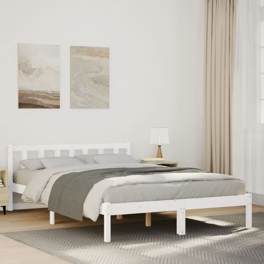 Rosalind Wheeler Deron Solid Wood Bed white 140 x 210 cm