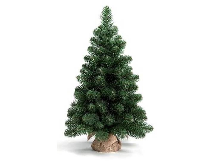 LAALU Künstlicher Weihnachtsbaum NARNIE 75 cm grün 2D 90 Zweige inkl. Pflanztopf mit Jutesack