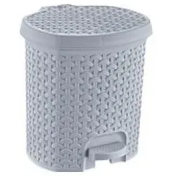 keeeper Tret-Kosmetikeimer "tjark", 3 Liter, nordic-grey Tret-Abfalleimer, Rattan-Optik, mit Tretpedal, Abfalleimer, Grau