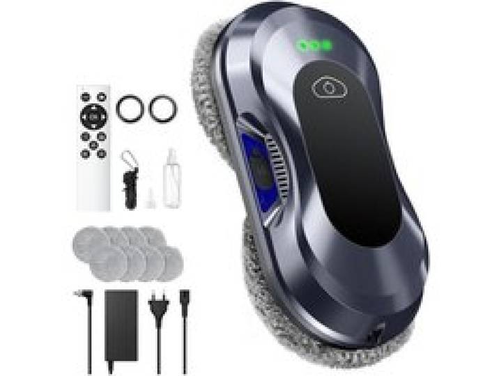 Robot Lave Vitres 2026 Version Améliorée Puissance dAspiration 6000 Pa Double Buse 3 Modes de Nettoyage Planification de Trajet