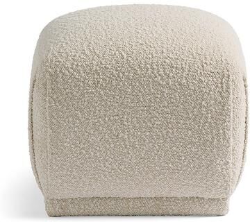 Bowie Footstool - Fabric, Performance Boucle Pearl - Grandin Road