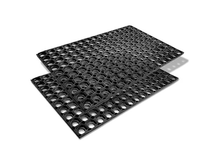 Carpido rutschfeste Gummimatte Außen & Innen - Schwarz 2er Set 80x120cm Witterungsbeständige Fußmatte Gummi Türmatte strapazierfähig Fußabstreifer klassisch Fußabtreter aussen Schmutzfangmatte