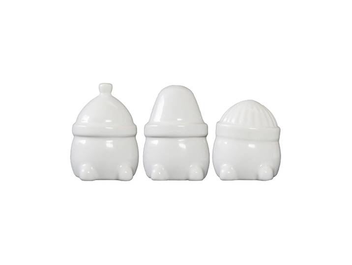 DBKD Décoration de Noël Hipster Triplets Lot de 3 Shiny white