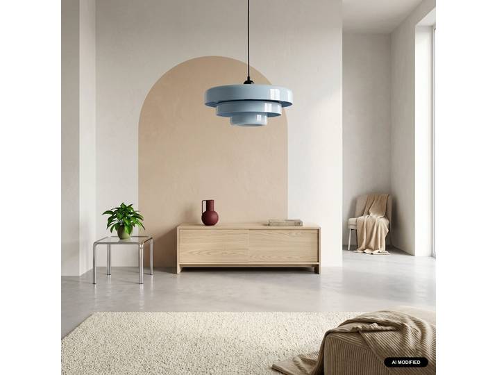 Sweeek - Suspension Intérieur Métal Ø35cm Bleu Clair - Kova