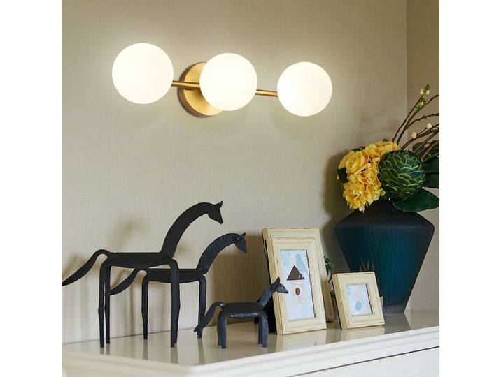 Boule de verre dépoli d'intérieur mur LED lampes appliques murales pour cuisine salle à manger G9 ampoule applique murale éclairage maison noir or