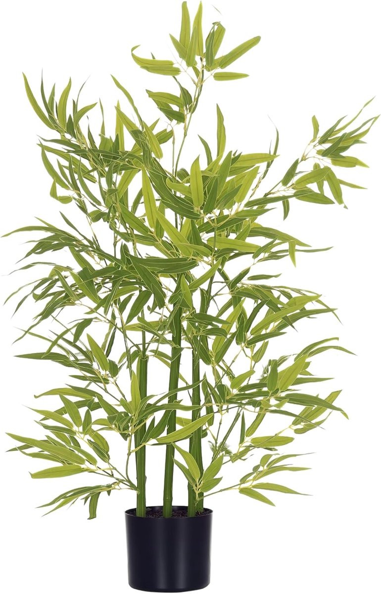 Realistische kunst bamboe plant in pot - Groen - Hoogte: 90 cm