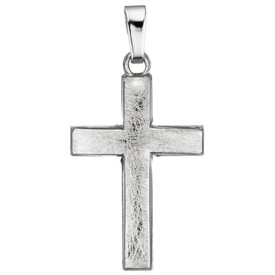 Kreuzanhänger JOBO "Anhänger Kreuz", weiß (weißgold 585), Schmuckanhänger, Damen, Weißgold 585, 585 Weißgold