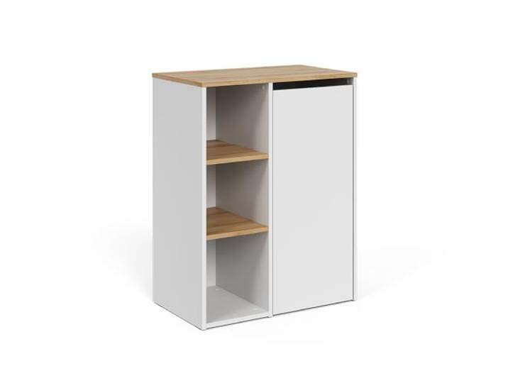 Vicco Wäscheschrank Viktor , Weiß/Artisan-Eiche 68 x 88.2 cm 1 Tür · 2 Ablagefächer · Mit kippbarem Wäschekorb · Kompakte Wäscheaufbewahrung · Übersichtliche Aufbewahrung