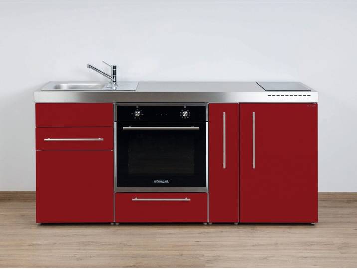 Stengel Küchenzeile MPB 180 A mit Kühlschrank, Backofen und Induktionskochfeld, Miniküche Premiumline, 180 cm