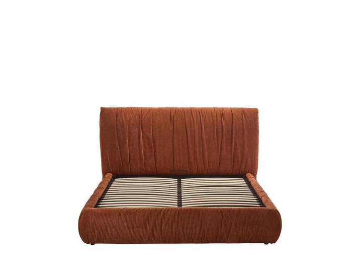 Lit coffre en tissu 160x200cm - terracotta