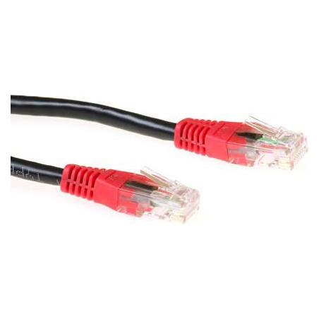 ACT Black 3 meter U/UTP CAT6 patch cable cross with RJ45 connectors. Cat6 u/utp cross bk/rd 3.00m (U/UTP, CAT6, 3 m) (IB8103)