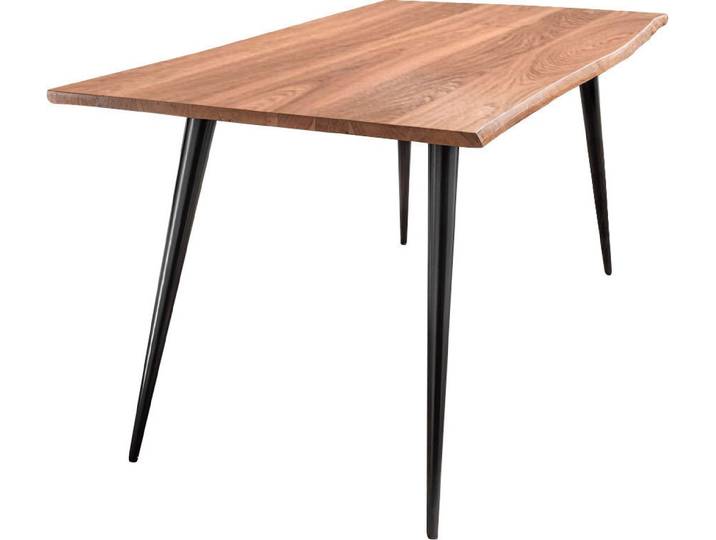Esstisch PAROLI Hannah , braun (akazie, schwarz, akazie), H:75cm, Tische, Esstisch, in 3 Breiten