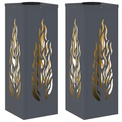vidaXL Solar LED Weg Licht 2 pcs Anthrazit Kalt gewalzter Stahl