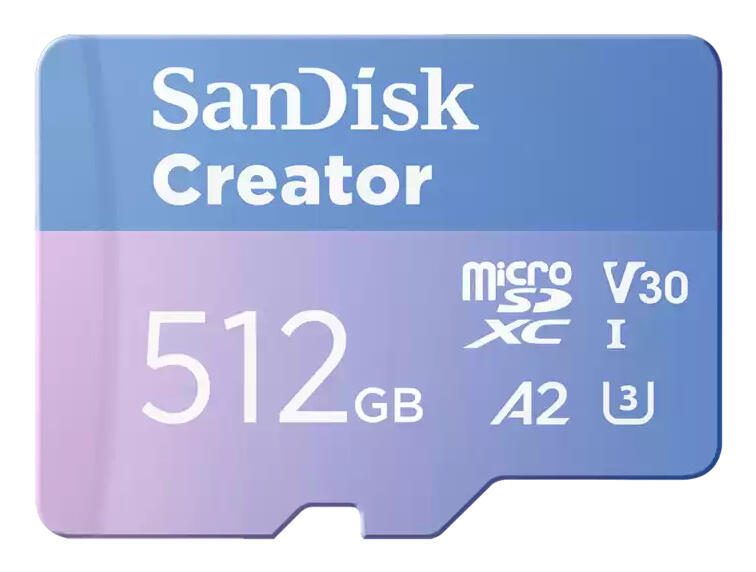 SanDisk Creator MicroSDXC-Karte - 512 GB mit SD-Adapter SDSQXAV-512G-GN6MS