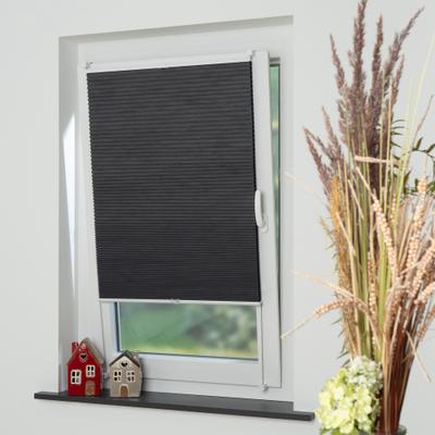 Wabenplissee LIEDECO "Liedeco Wabenplissee Verdunkelung – Blickdicht", grau, B:95cm H:130cm, Plissees, Effektive Verdunkelung, Einfache Montage ohne Bohren