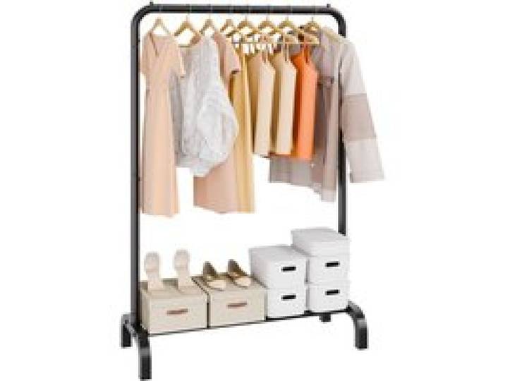 VEVOR Kleiderständer Garderobenständer 1 Kleiderstange, Strapazierfähiger Kleiderständer Schwarz 400 x 1010 x 1510 mm Kleiderständer für Schlafzimmer, Wäscheraum, Ankleidezimmer, Eingang usw.
