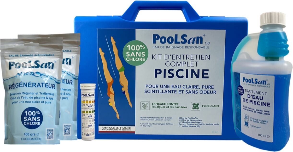 Kit d'entretien complet Poolsan MAXI sans chlore piscine 25-40m³