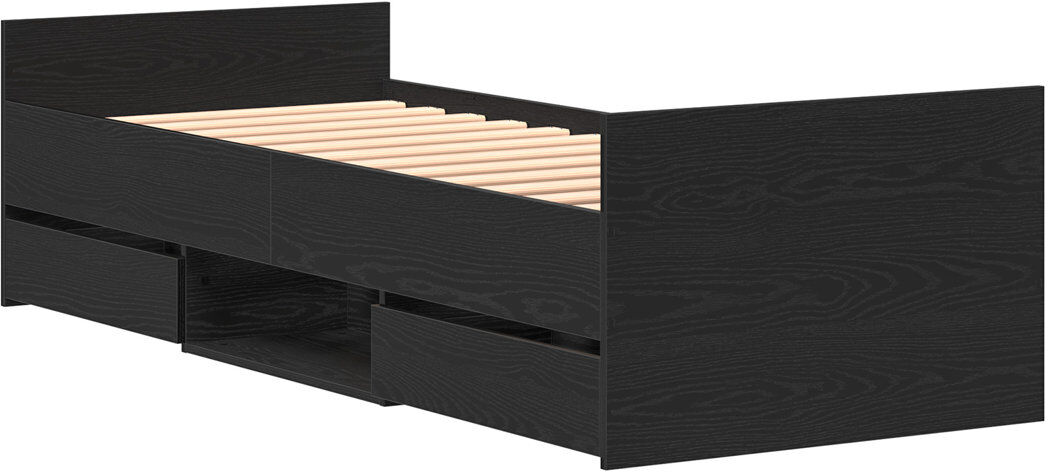 17 Stories Bed Frame Black Oak 78 x 193 cm