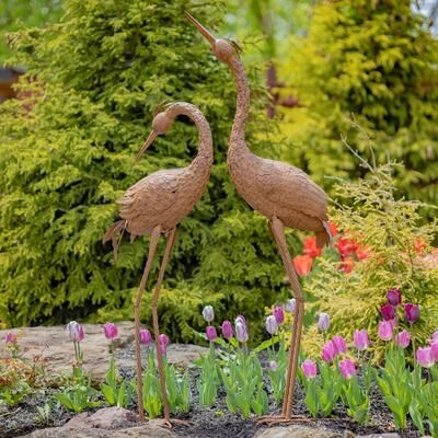 Zaer Ltd Set of 2 Small Dancing Rusty Herons