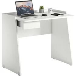 Dmora Schreibtisch Calendula, Moderner Schreibtisch mit Schublade, Studier - oder Bürotisch für PC - Buchhalter, 100% Made in Italy, 90x60h80 cm, Weiß