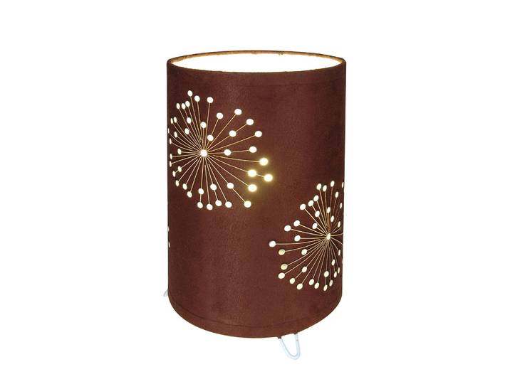 home24 Tafellamp Dandelion Ø 15cm bruin Stof E14