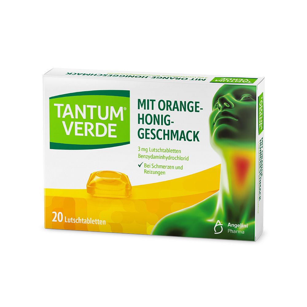 Tantum Verde 3 mg Lutschtabl.m.Orange-Honiggeschm. 20 St Lutschtabletten