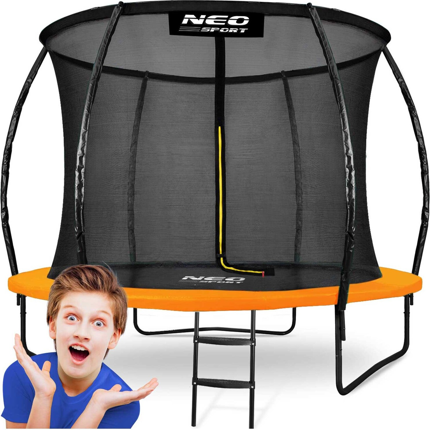 Neo-Sport professionele tuintrampoline met intern veiligheidsnet, 252 cm (8 ft)