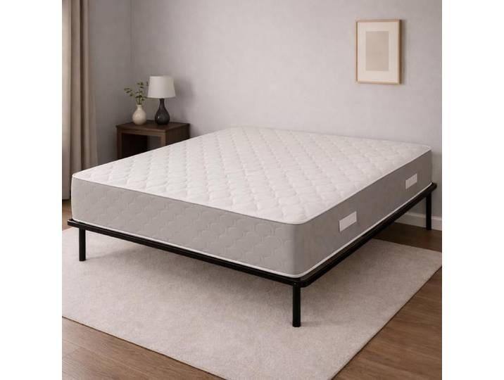 Matelas 200x200 cm Très Ferme + Sommier + Pieds + Protège Matelas Offerts - Latex Blanc - SOMMIER + ORTHO