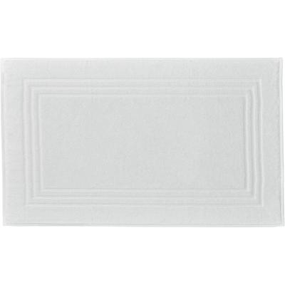 Badematte KLEINE WOLKE "Lodge, Badvorleger" Gr. 2, weiß (schneeweiß), H:80mm, Baumwolle, Badematten, Badematte, Badteppich, Frottier-Qualität, Uni Farben, mit Bordüre