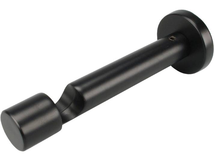 Träger LIEDECO, schwarz, Ø:1,6cm, Gardinenstangenhalterungen, Träger, mit Schraubkappe für Gardinenstangen Ø 16 mm