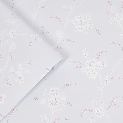 Vliestapete LAURA ASHLEY "Eva Floral Sugared Grey", grau, B:0,52m L:10m, Vlies, Tapeten, 10mx52cm