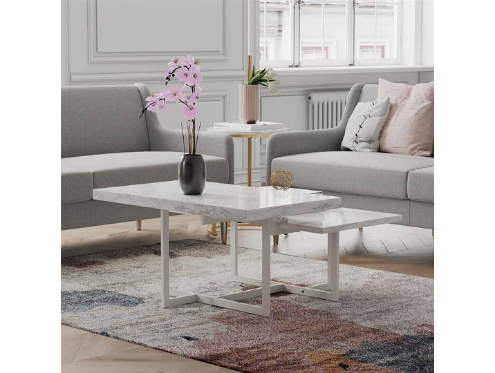 Table basse Ikuray 92 x 47 x 90cm Blanc