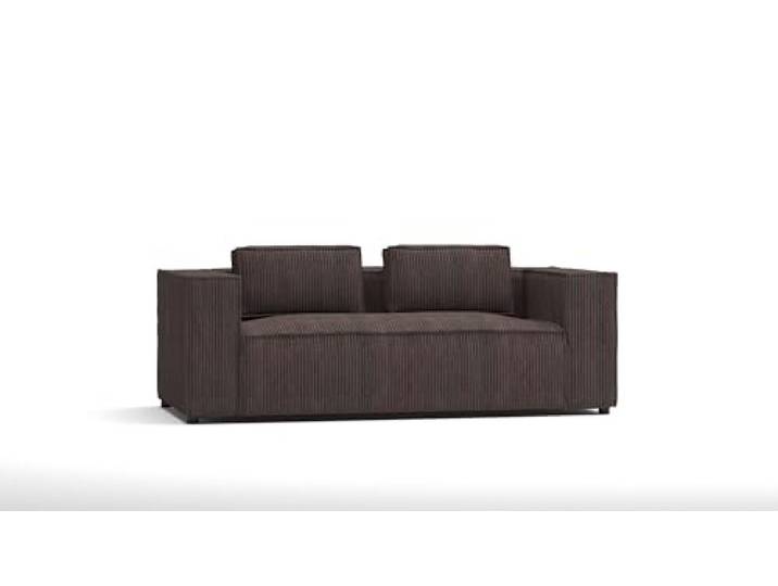 S-Style Möbel Nante Sofa 2-Sitzer Couch Wohnzimmersofa Lounge Couch mit Cordbezug Möbel Freistehende Polster Sofas & Couches Dunkelbraun 196 x 92 x 64 cm