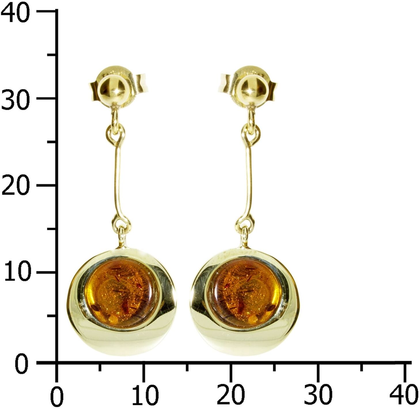 Paar Ohrhänger OSTSEE-SCHMUCK "Ostsee-Schmuck Ohrhänger Alina Ohrhänger Alina", gelb (weiß, neutral), Ohrringe, Damen, 31 x 13, Gelbgold 333, Paar Ohrhänger