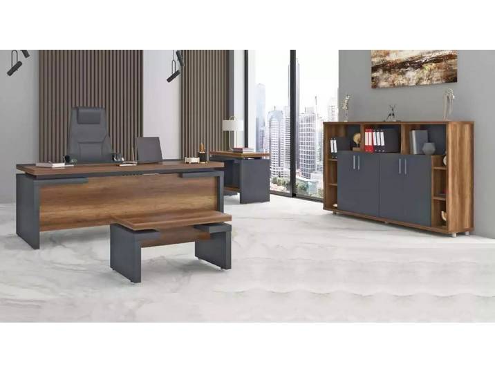 Xlmoebel Büromöbel-Set Komplettes Büro Set mit Schreibtisch und Aktenschrank, (4-tlg., Schreibtisch, Couchtisch, Beistelltisch, Schrank), Made in Europa