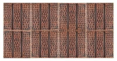 Premier Copper Products "4"" x 4"" Hammered Copper with Linear Tile Design - Quantity 8 (T4DBL_PKG8)"