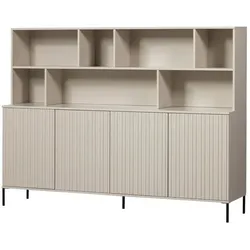 DAHEIM Wandschrank New Gravure Holz Grau