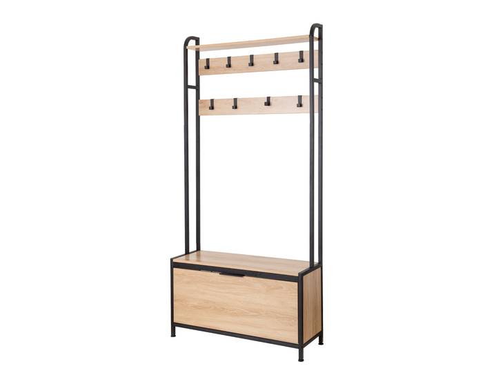 Armoire Tarpey 85 x 180 x 30cm Marron/Noir
